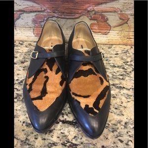 J Crew super funky leather and calf hair shoe 7